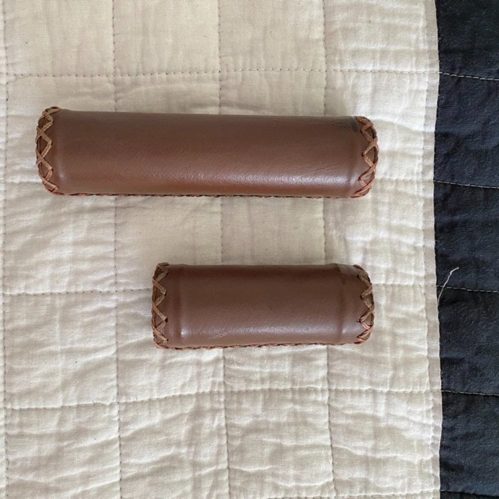 Bicycle Leather Handgrips 3/8 Speed